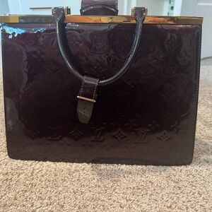 Louis Vuitton Glossy Deep Purple Handbag and wallet